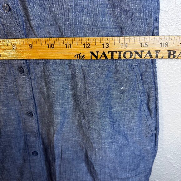 Banana Republic Womens Dress Chambray Linen Button-Down Short-Sleeve Dress Sz 0 - Picture 5 of 11